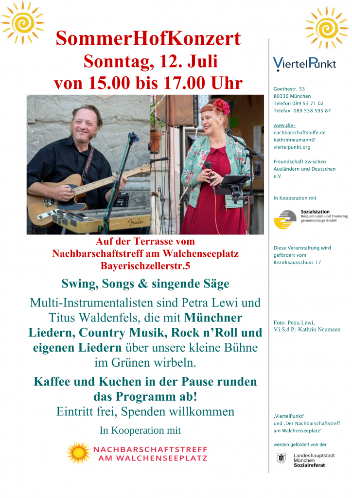 Flyer zum SommerHofKonzert am 12.07.26